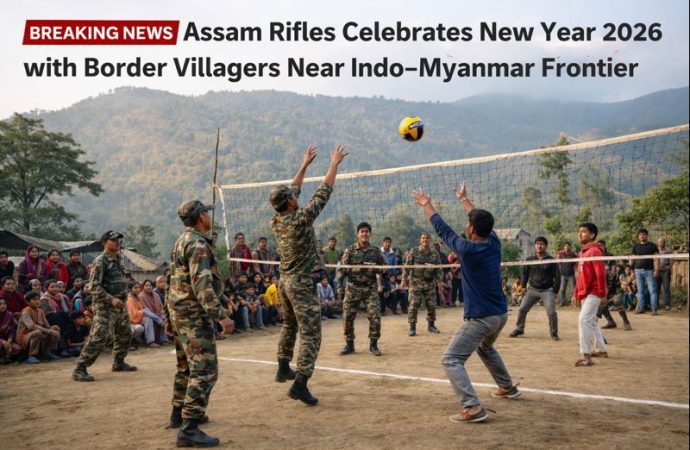 Assam Rifles Celebrates New Year 2026 with Border Villagers Near Indo–Myanmar Frontier